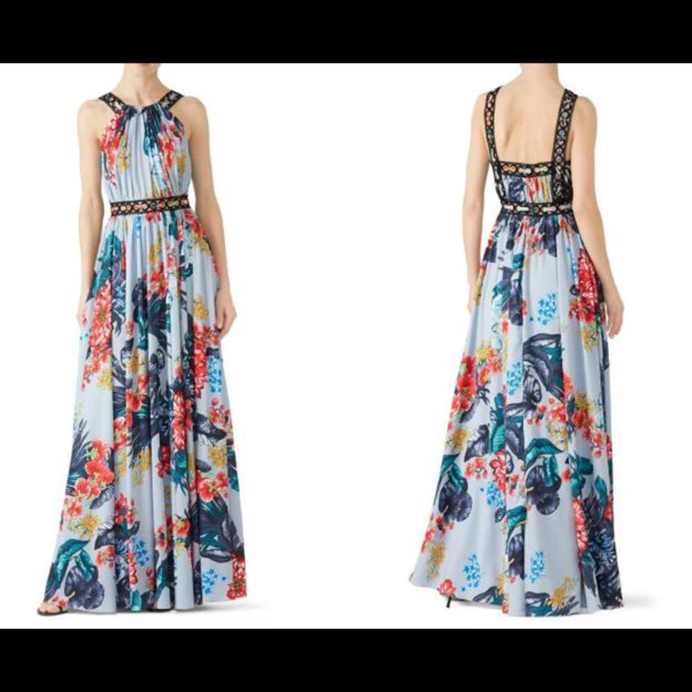 (GB13) Badgley Mischka Floral Gown, Sz6